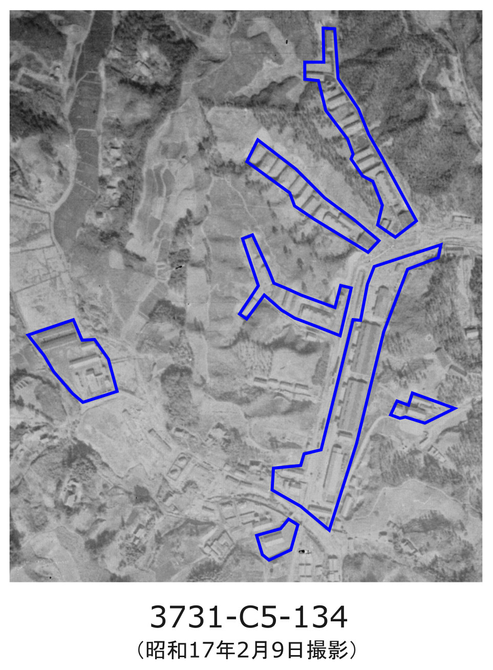 地物が写る空中写真