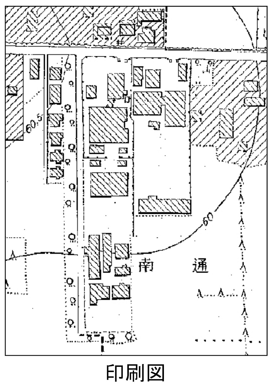 地物遮蔽の事例（印刷図）