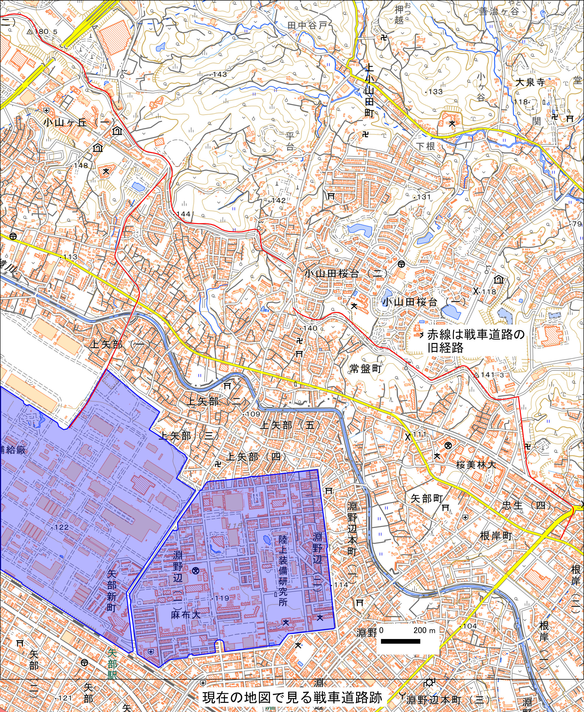 戦車道路（現代図）