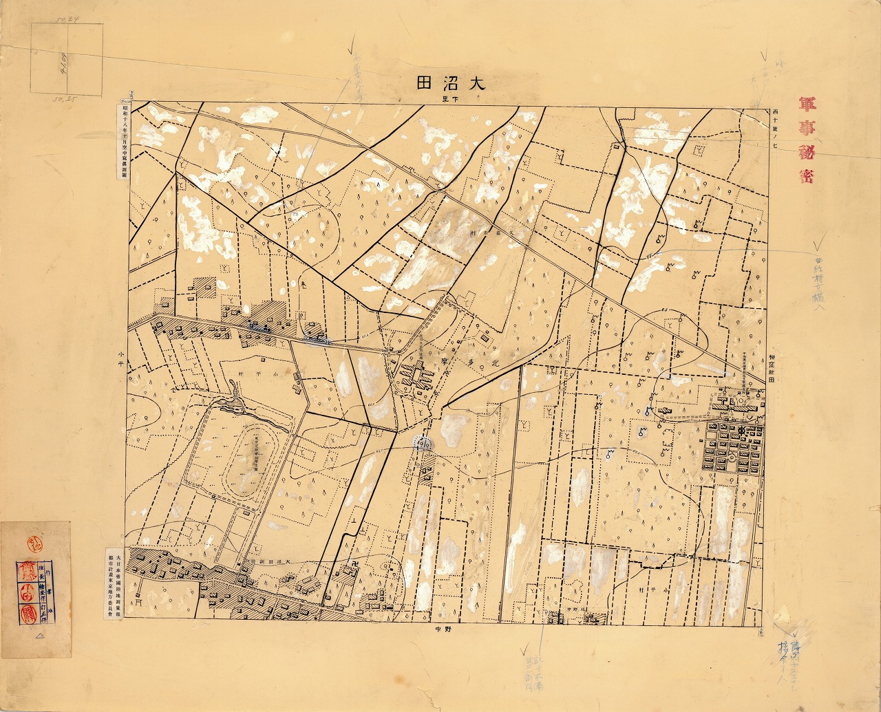 三千分一地形図「東京西部」西10-7 大沼田（原図）