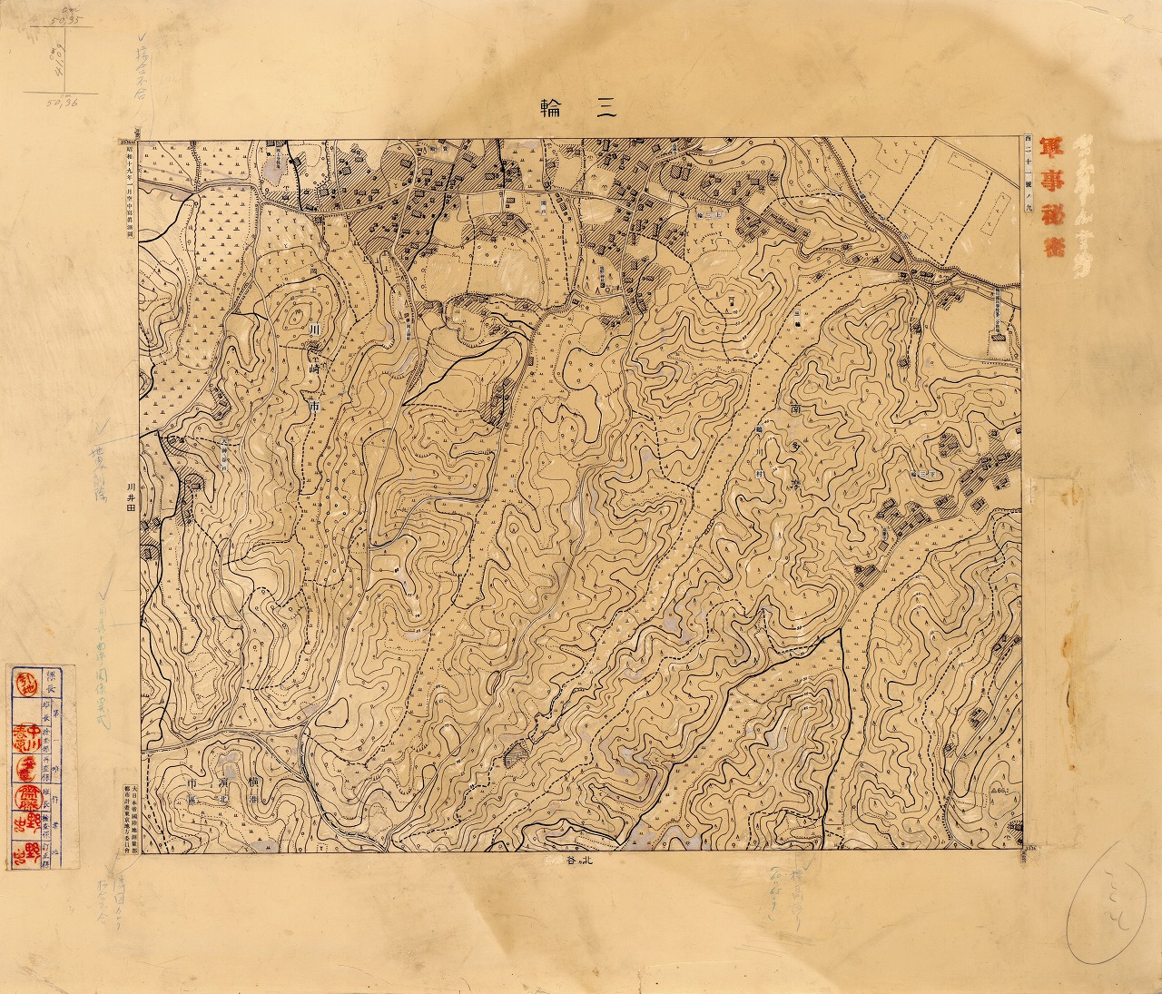 三千分一地形図「東京西部」西21-9 三輪（原図）