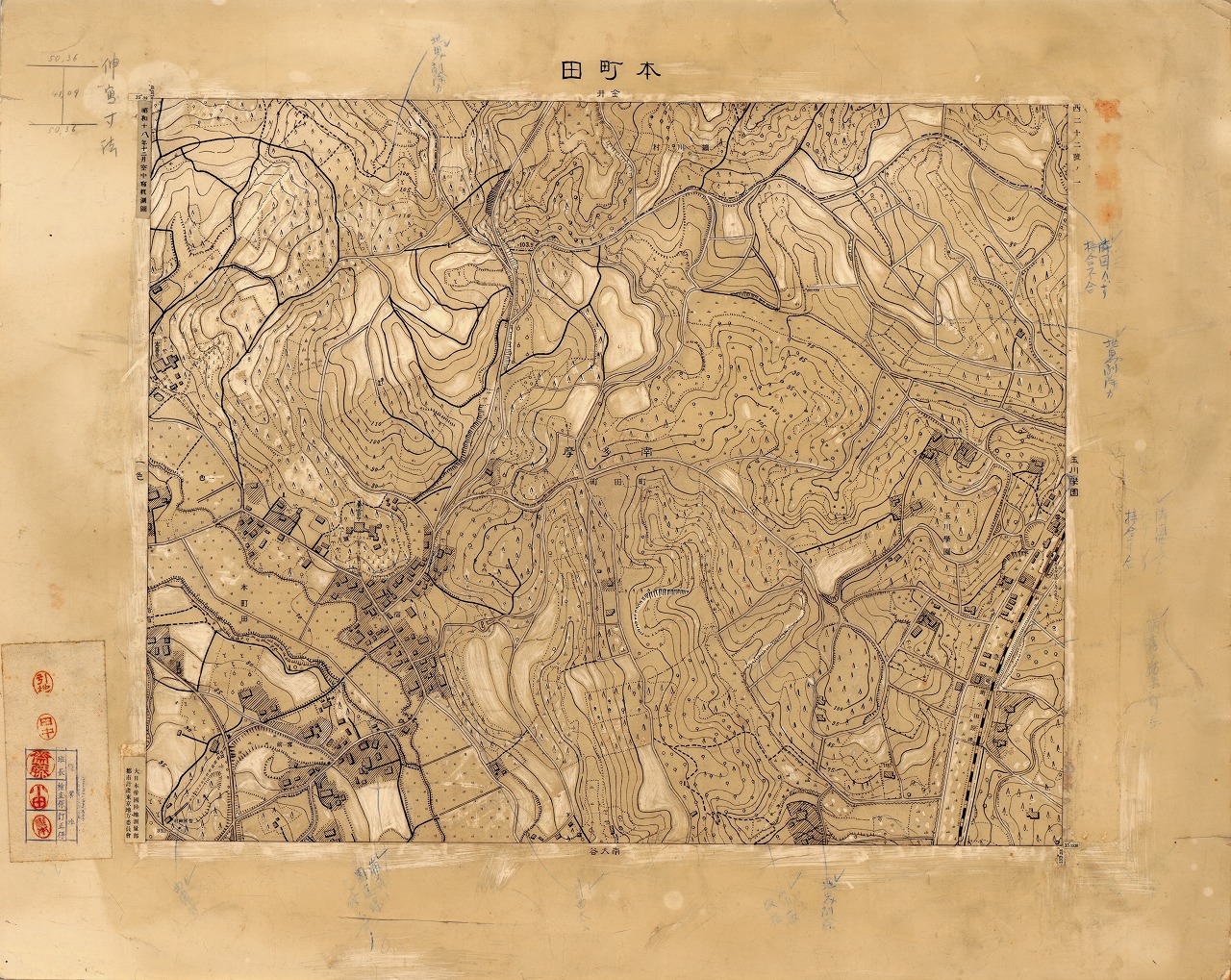 三千分一地形図「東京西部」西22-1 本町田（原図）