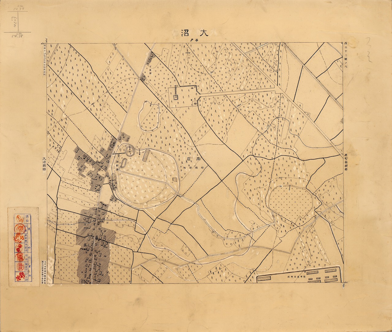 三千分一地形図「東京西部」西32-8 大沼（原図）
