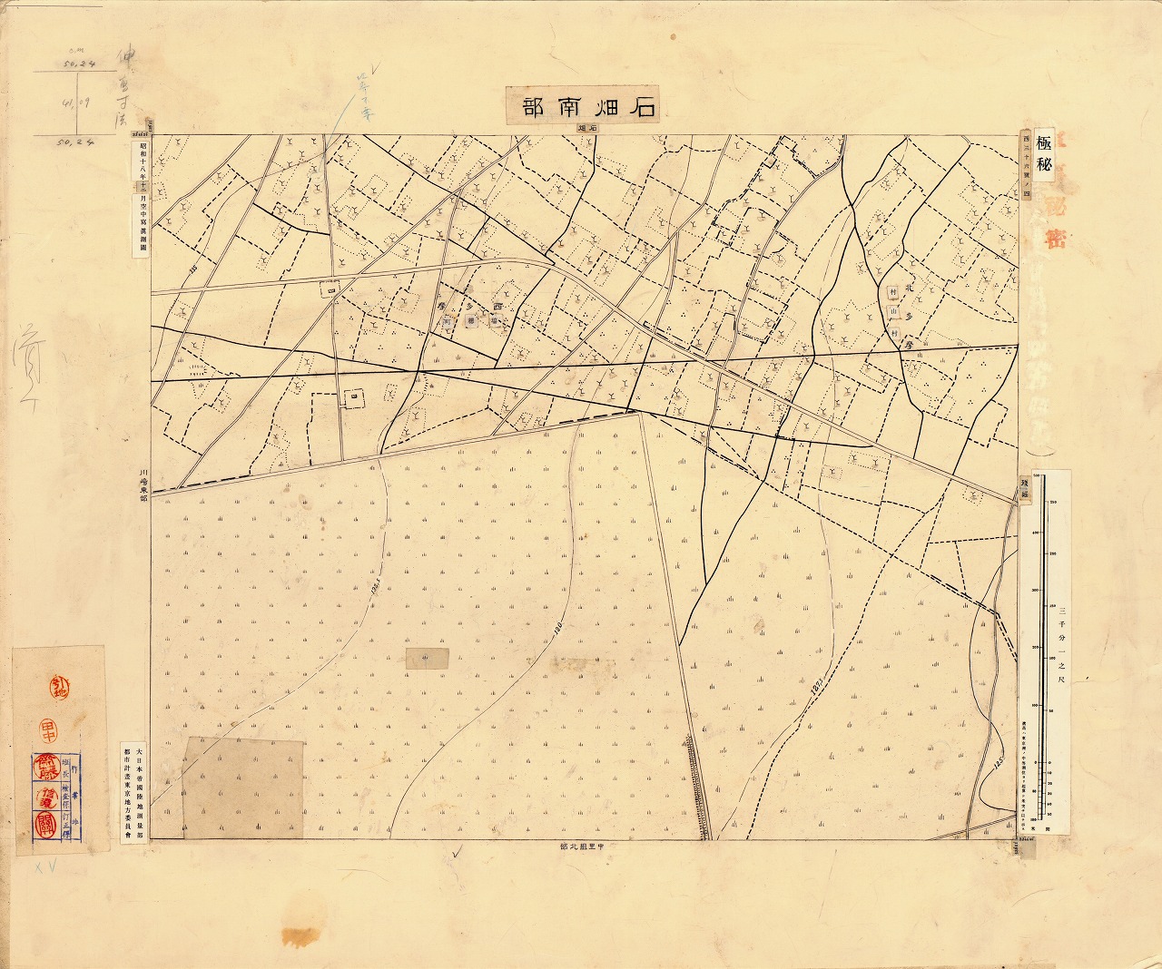 三千分一地形図「東京西部」西36-4 石畑南部（原図）