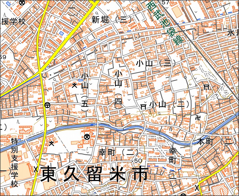 「西10-2 小山」と同じ範囲の現在の地図