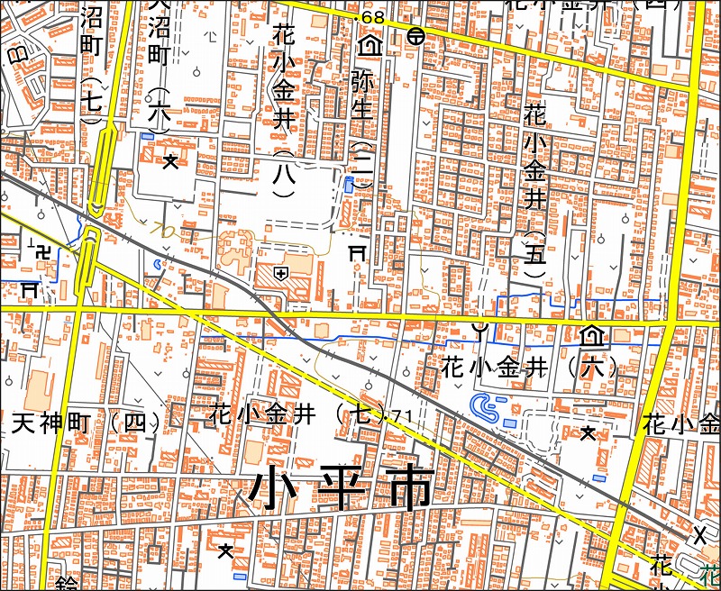 「西11-1 野中」と同じ範囲の現在の地図