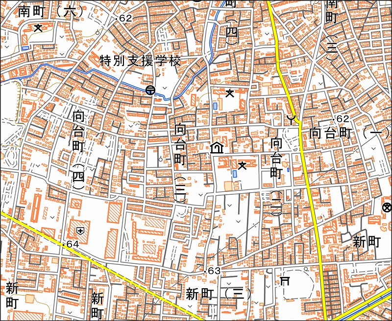 「西11-6 向台」と同じ範囲の現在の地図