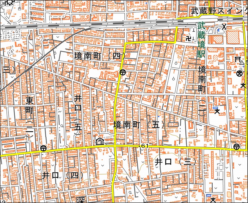 「西12-3 境」と同じ範囲の現在の地図