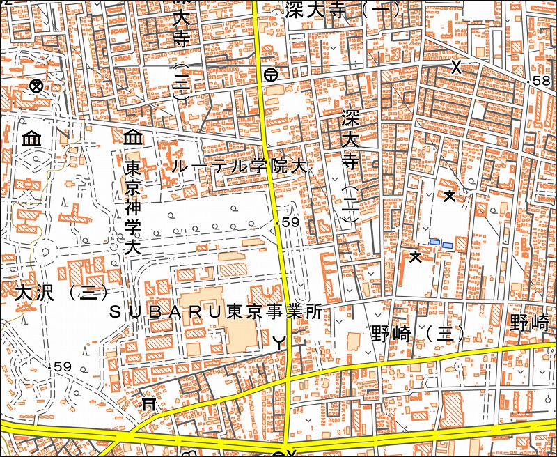 「西12-6 大沢」と同じ範囲の現在の地図