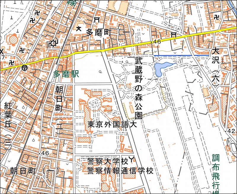 「西12-8 紅葉ヶ丘」と同じ範囲の現在の地図