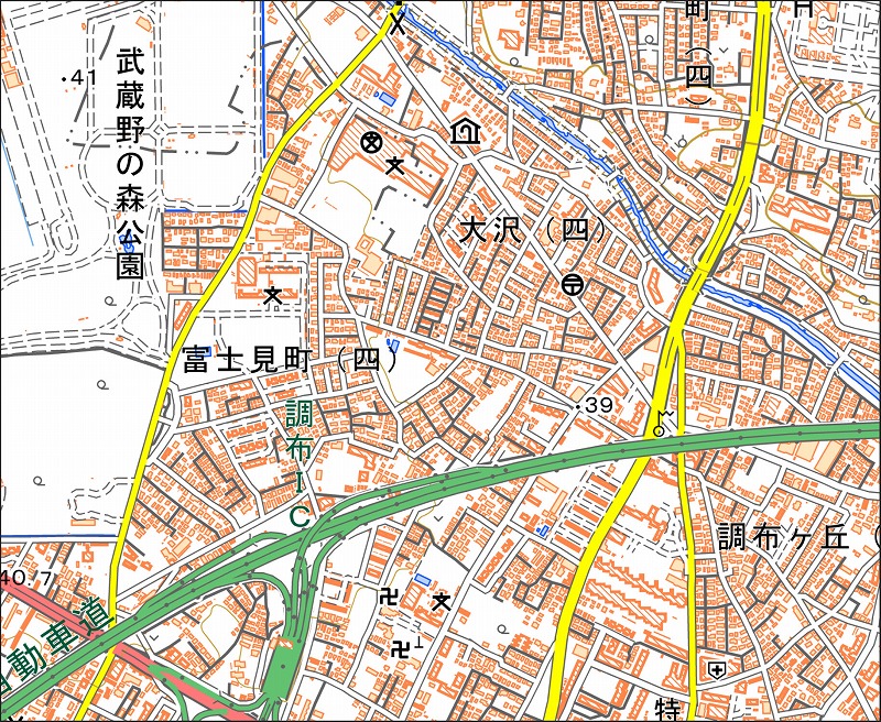 「西13-3 調布北部」と同じ範囲の現在の地図