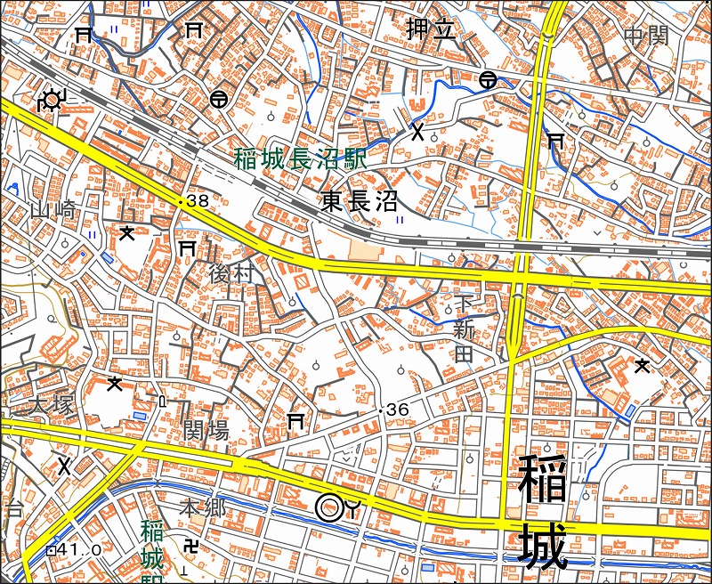 「西13-7 東長沼」と同じ範囲の現在の地図