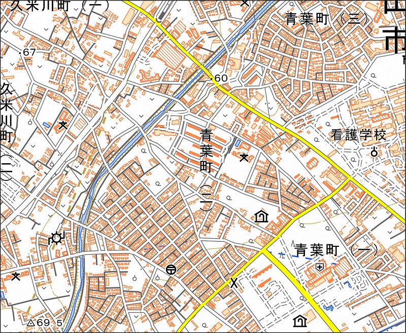 「西16-3 野行」と同じ範囲の現在の地図