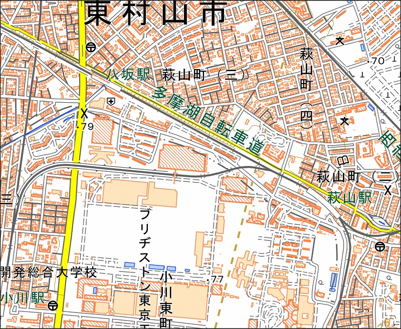 「西16-8 九道ノ辻」と同じ範囲の現在の地図