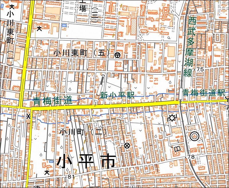 「西17-2 下宿」と同じ範囲の現在の地図