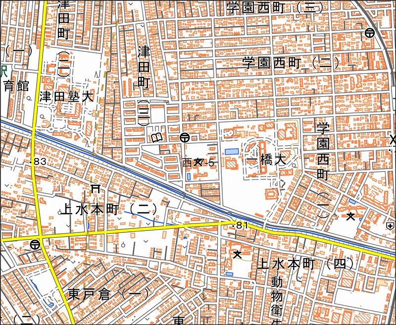 「西17-5 小平学園西部」と同じ範囲の現在の地図