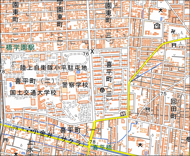「西17-6 小平学園東部」と同じ範囲の現在の地図