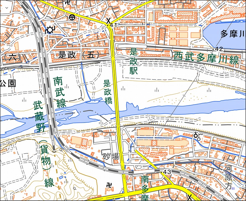 「西19-6 是政」と同じ範囲の現在の地図