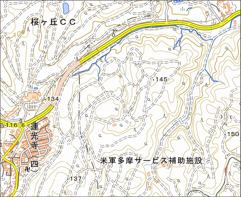 「西19-8 連光寺」と同じ範囲の現在の地図