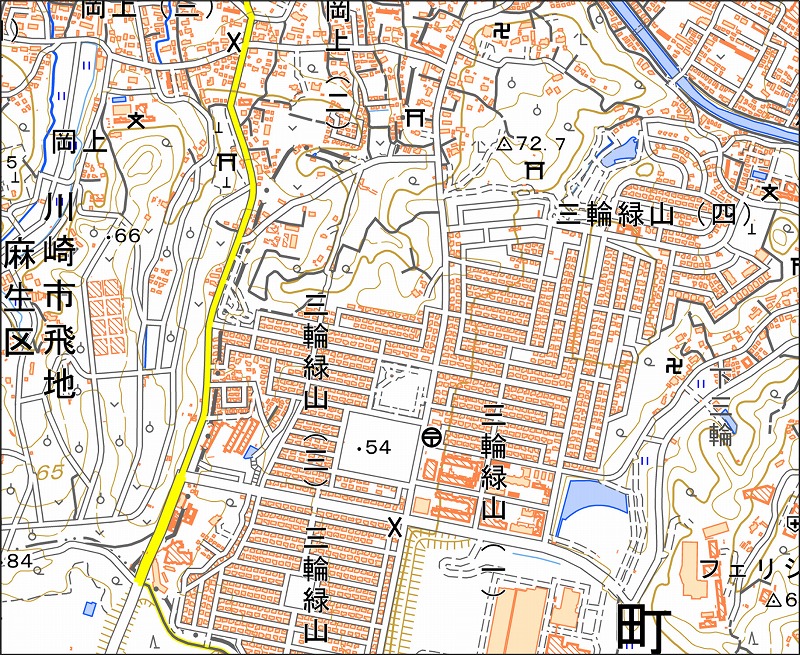 「西21-9 三輪」と同じ範囲の現在の地図