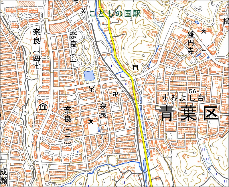 「西22-6 奈良」と同じ範囲の現在の地図