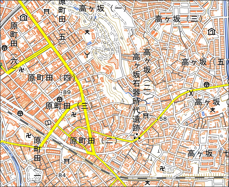 「西22-7 原町田東部」と同じ範囲の現在の地図