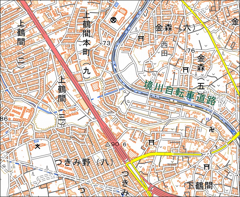 「西23-4 公所」と同じ範囲の現在の地図