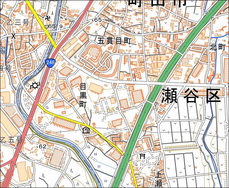 「西24-2 下鶴間東部」と同じ範囲の現在の地図