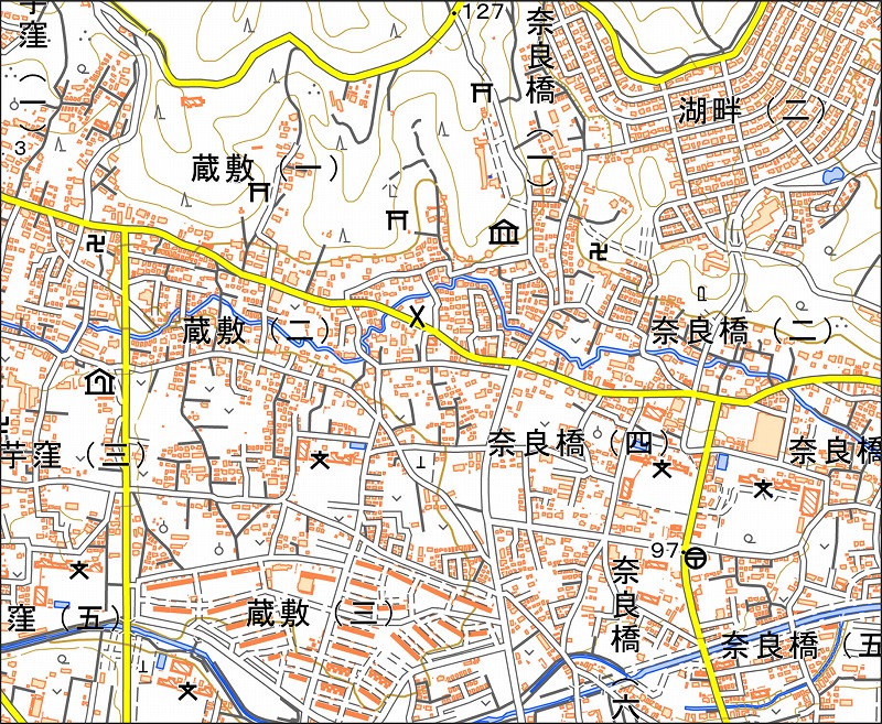 「西26-5 奈良橋」と同じ範囲の現在の地図