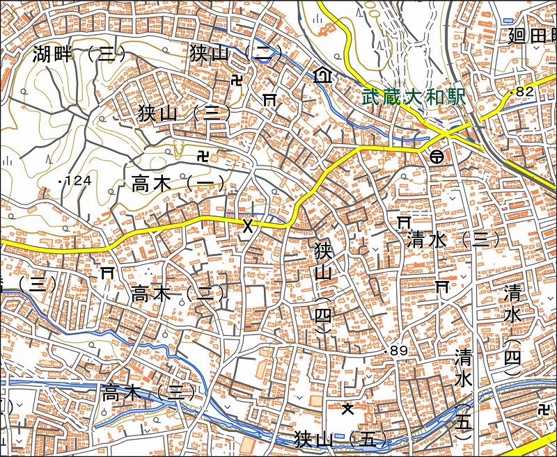 「西26-6 狭山」と同じ範囲の現在の地図