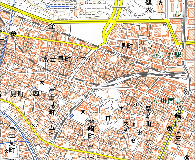 「西28-1 立川西部」と同じ範囲の現在の地図