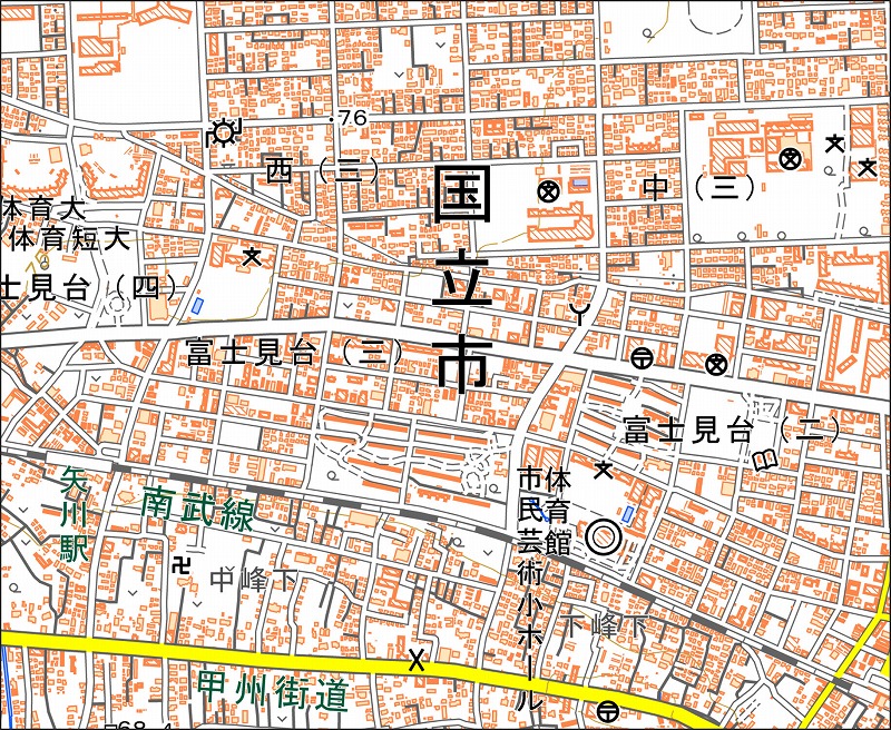 「西28-6 谷保」と同じ範囲の現在の地図