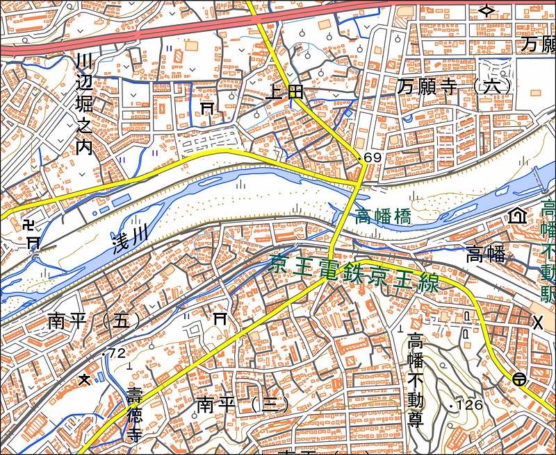 「西29-1 高幡」と同じ範囲の現在の地図