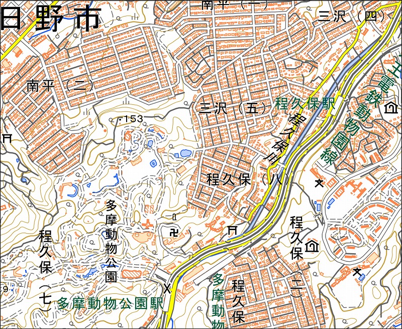 「西29-4 程久保」と同じ範囲の現在の地図