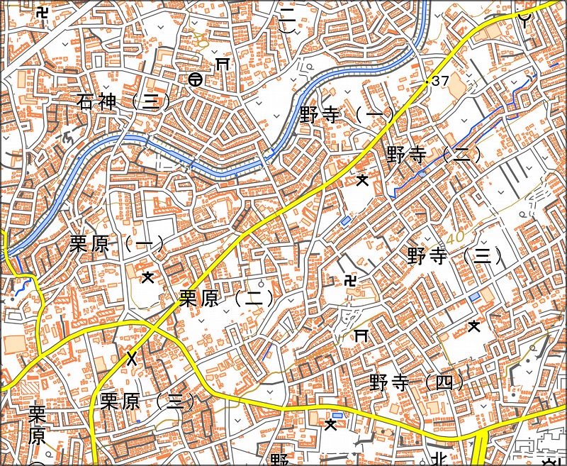 「西3-1 満行寺」と同じ範囲の現在の地図