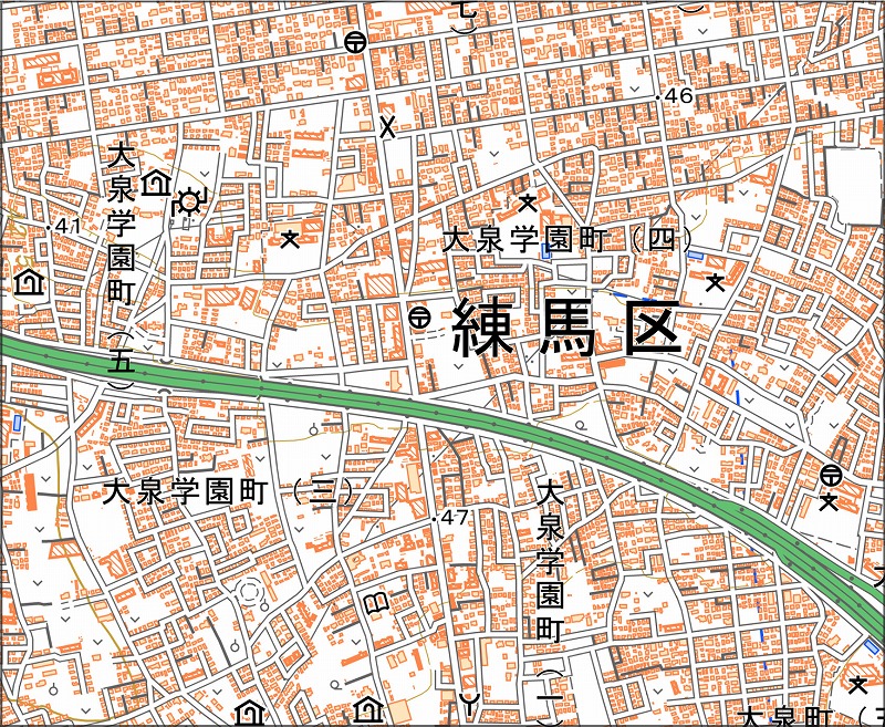 「西3-3 大泉学園町」と同じ範囲の現在の地図