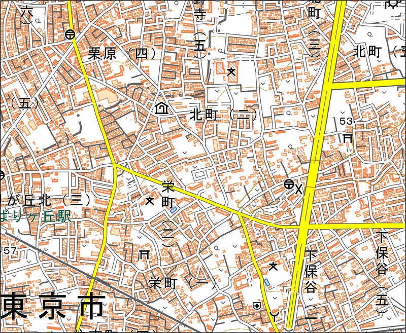 「西3-4 下保谷」と同じ範囲の現在の地図