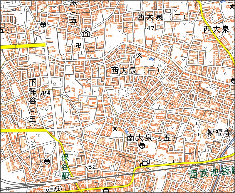 「西3-5 保谷駅」と同じ範囲の現在の地図