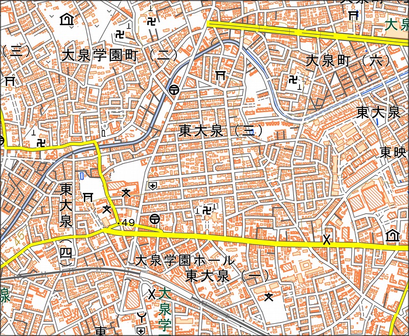 「西3-6 東大泉」と同じ範囲の現在の地図