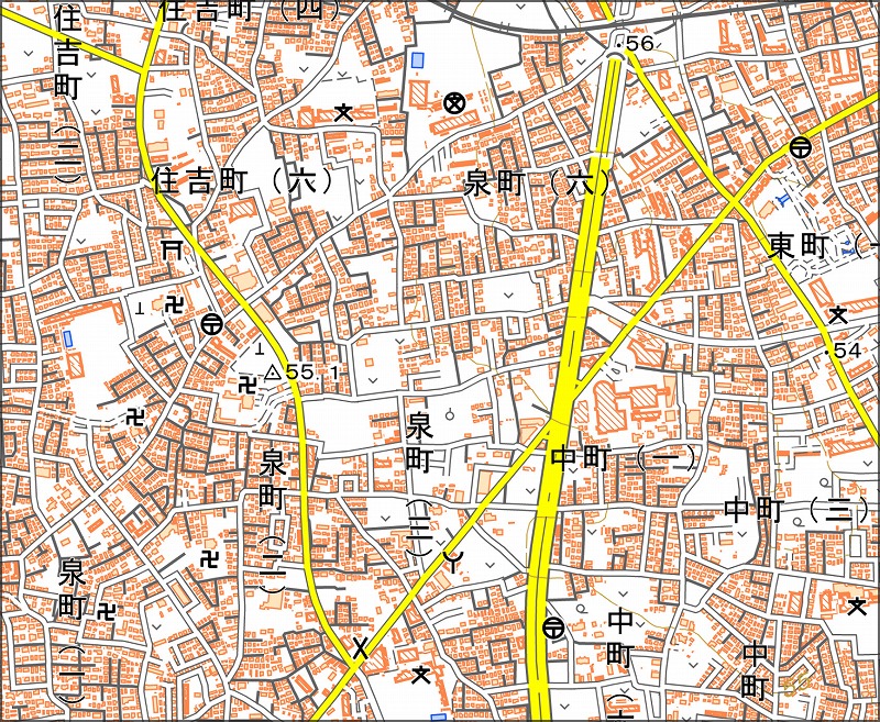 「西3-7 上保谷」と同じ範囲の現在の地図