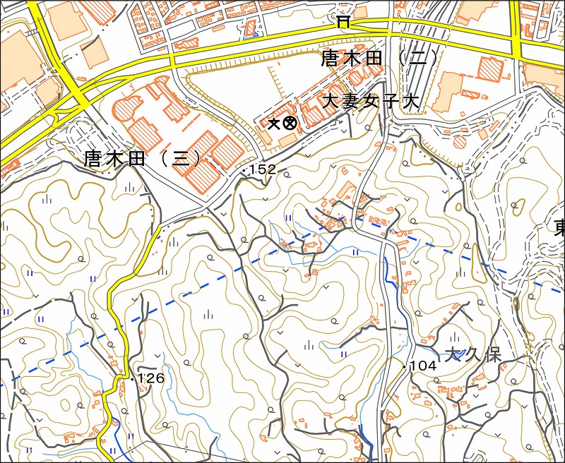 「西30-7 山中」と同じ範囲の現在の地図