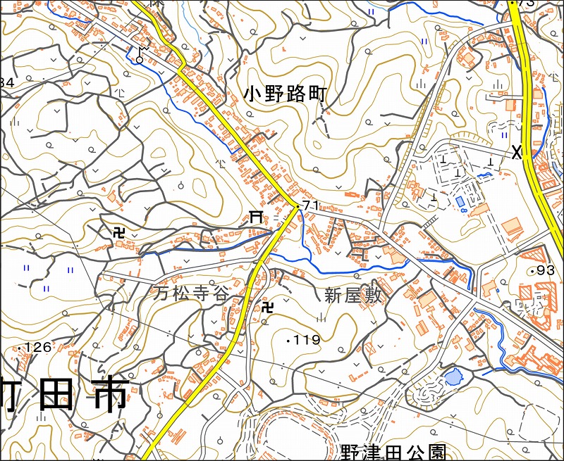 「西31-3 小野路」と同じ範囲の現在の地図