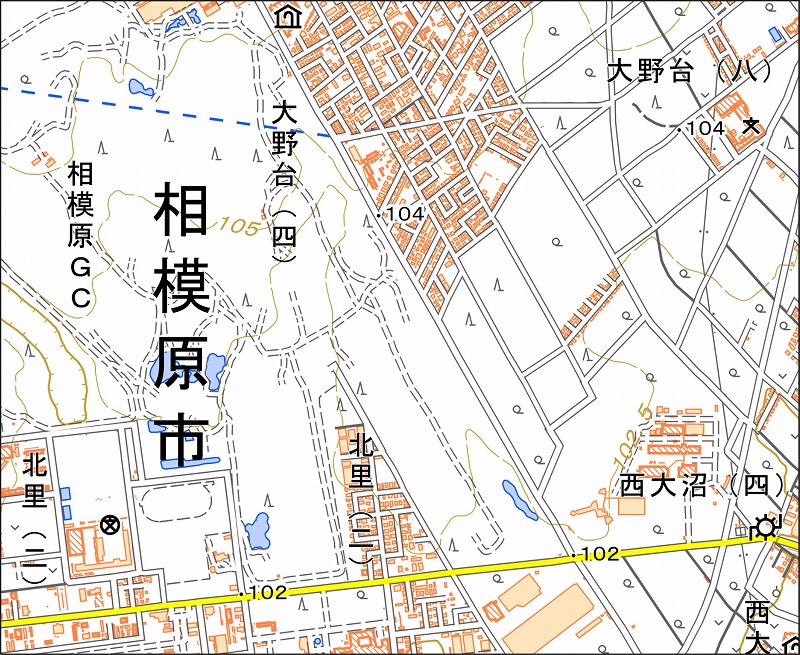 「西32-7 大沼西部」と同じ範囲の現在の地図