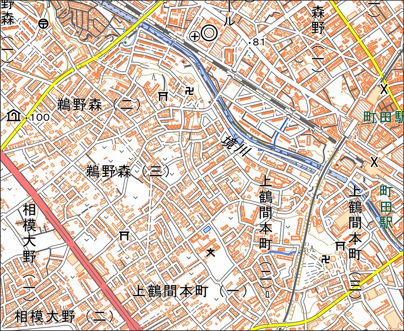 「西32-9 原町田西部」と同じ範囲の現在の地図