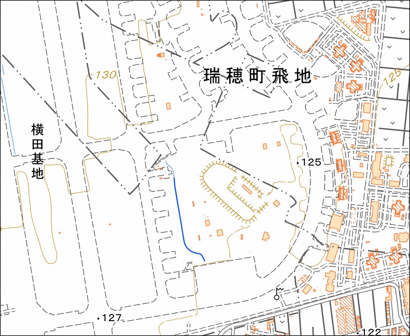 「西36-7 中里組北部」と同じ範囲の現在の地図