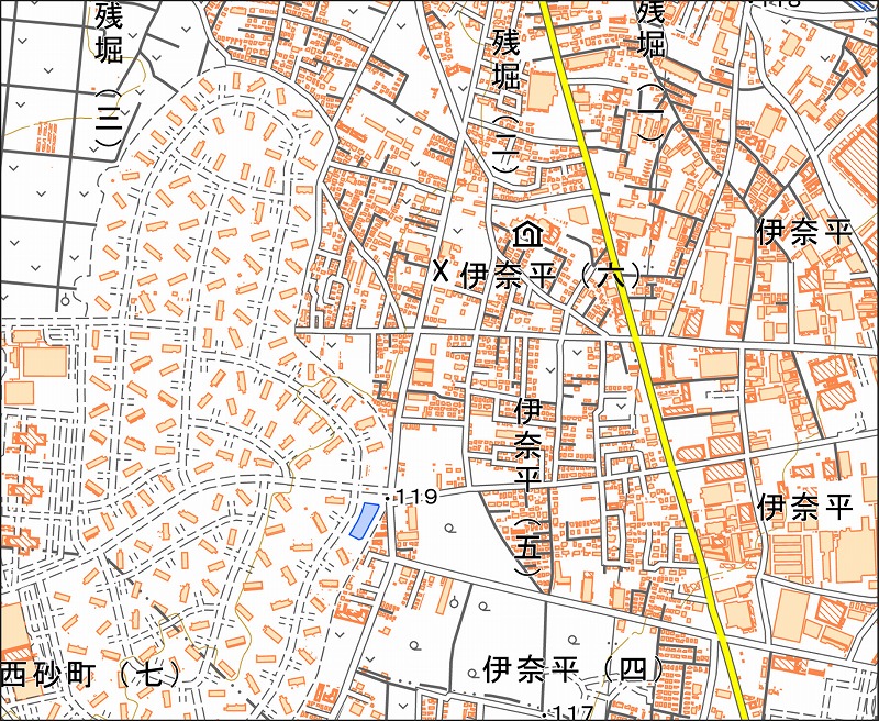 「西36-8 残堀南部」と同じ範囲の現在の地図