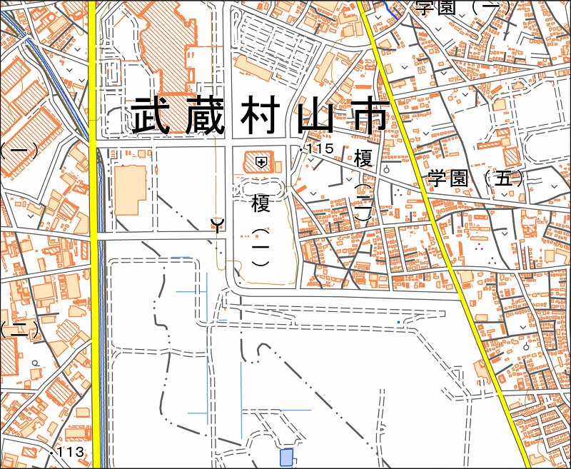 「西36-9 二番組北部」と同じ範囲の現在の地図