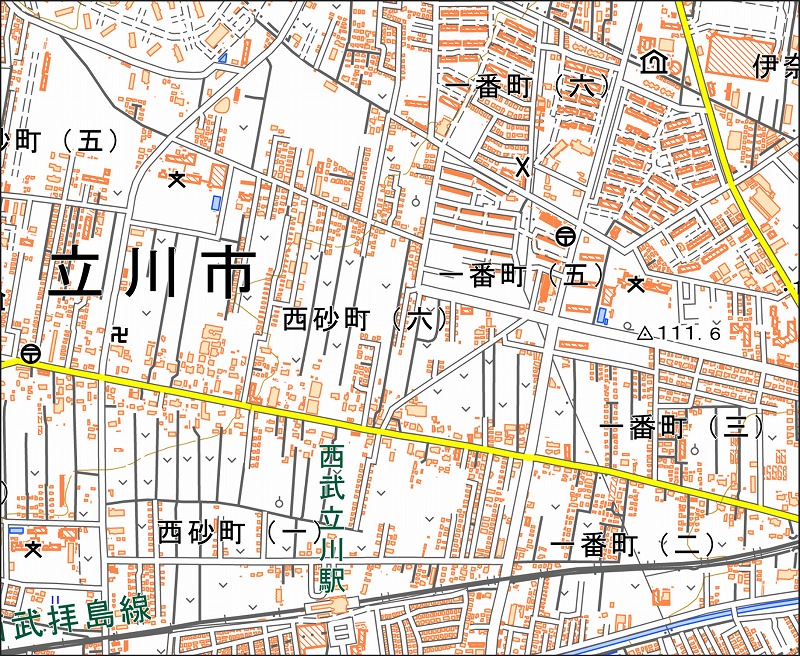 「西37-2 一番組」と同じ範囲の現在の地図