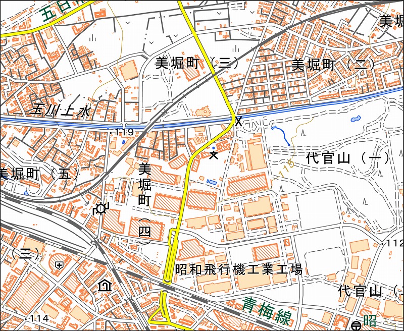 「西37-4 拝島橋」と同じ範囲の現在の地図