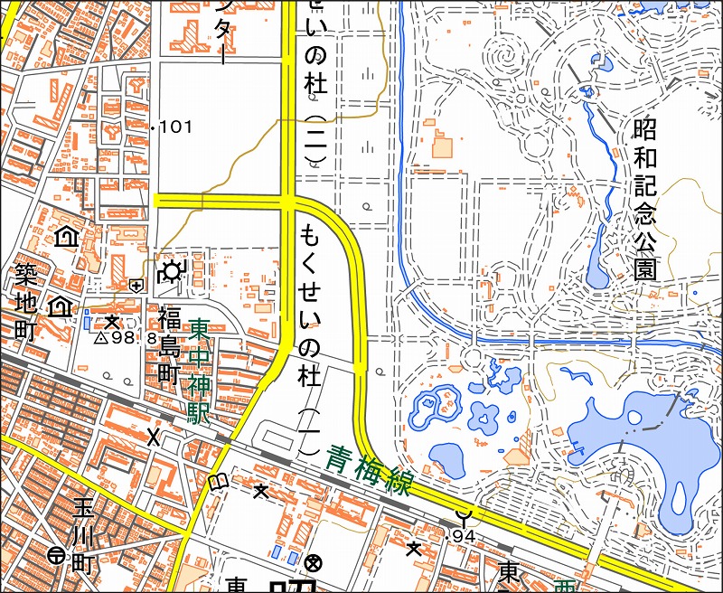 「西37-9 西立川」と同じ範囲の現在の地図